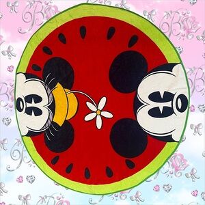 Disney towel watermelon Mickey Mouse and Minnie Mouse peaking peeka boo beach